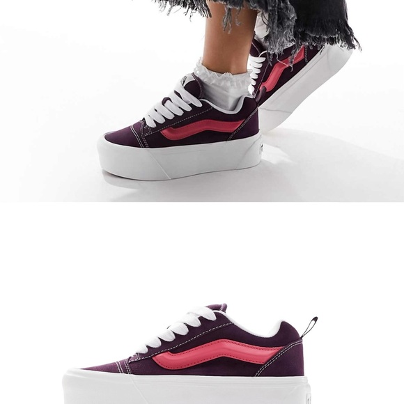 Vans Knu Stacked platform sneakers in purple and pink sizeW7.5 NEW - Picture 2 of 6